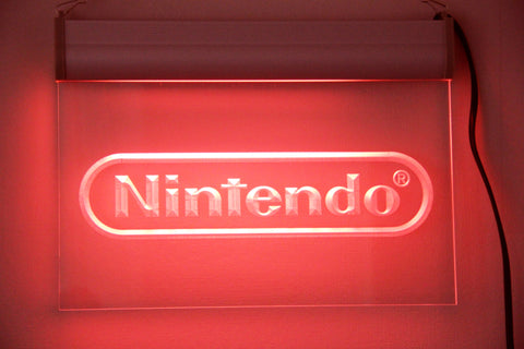 Nintendo Logo Neon Light Sign Engraved (Size 11" x 8")