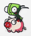 Invader Zim Gir with Pig Embroidery Patch
