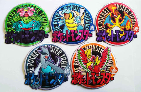 Japanese Pocket Monsters Embroidery Patch Set of 5