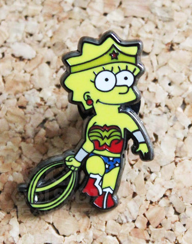 Lisa Simpson Wonder Woman Crossover Pin Badge