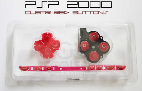 PSP 2000 Replacement Clear Red Button Set