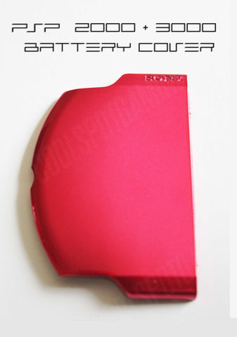 PSP 2000/3000 Slim/Lite Replacement Battery Cover - Metallic Red