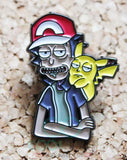 Rick and Morty Pokemon Crossover Pin Badge