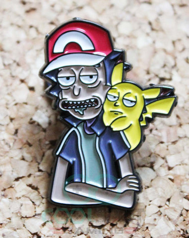 Rick and Morty Pokemon Crossover Pin Badge
