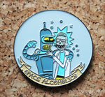 Rick and Morty/Futurama - Rick & Bender - Space Alcoholics - Metal Pin Badge