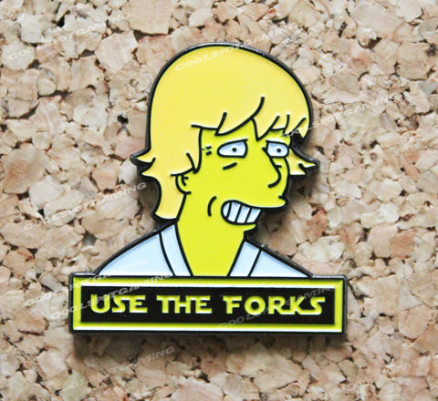 The Simpsons - 'Use the Forks' Mark Hamill Pin Badge