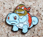 Raphael Squirtle Pokemon/TMNT Crossover Pin