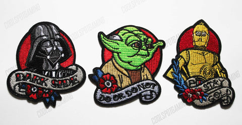 Star Wars Trio Embroidered Patch Set - C3PO, Darth Vader and Yoda