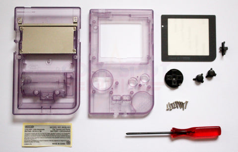 Game Boy Pocket Replacement Housing Shell Kit - Clear Purple