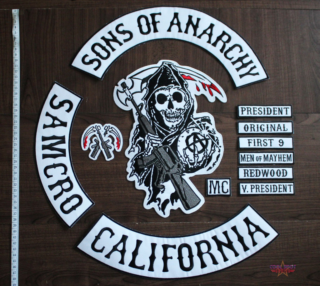 Sons of Anarchy 13 Piece Large Embroidered Patch Set SAMCRO Cool Spot Gaming