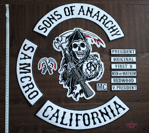 Sons of Anarchy 13 Piece Large Embroidered Patch Set (SAMCRO)